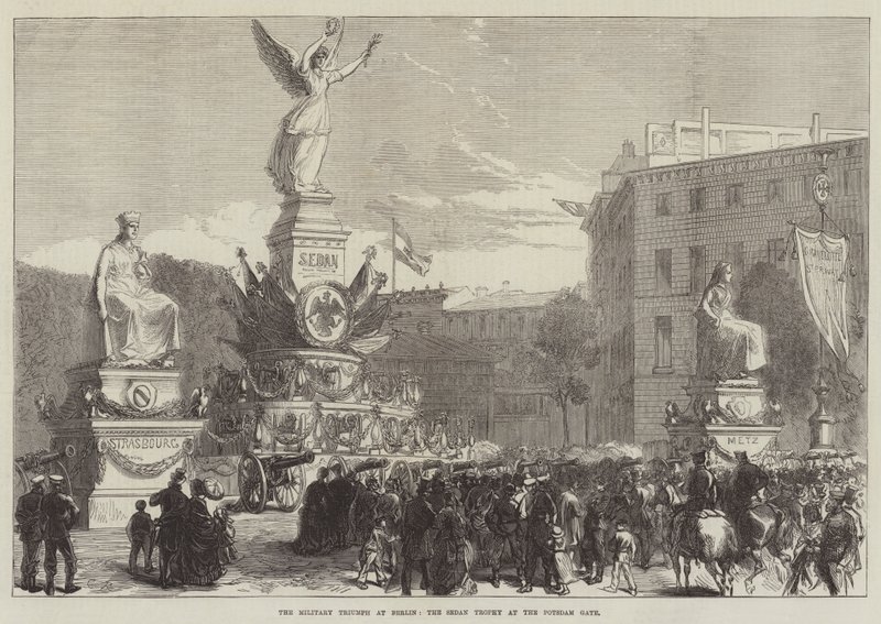 Le triomphe militaire à Berlin, le trophée de Sedan à la porte de Potsdam - Sir John Charles Robinson