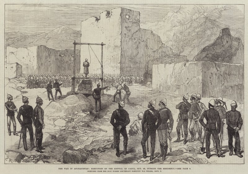 La guerre en Afghanistan, exécution du Kotwal de Caboul, 26 octobre, devant la résidence - Sir John Charles Robinson