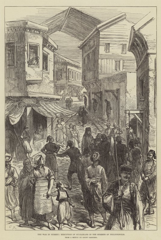 La Guerre en Turquie, Exécution de Bulgares dans les Rues de Philippopolis - Sir John Charles Robinson