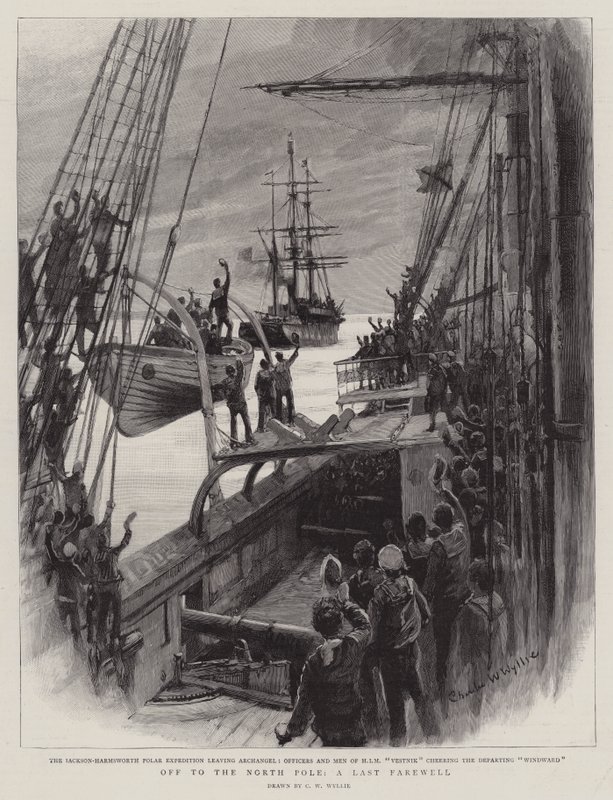 En route pour le pôle Nord, un dernier adieu - Charles William Wyllie