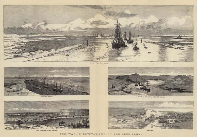 La guerre en Égypte, vues sur le canal de Suez - Charles William Wyllie