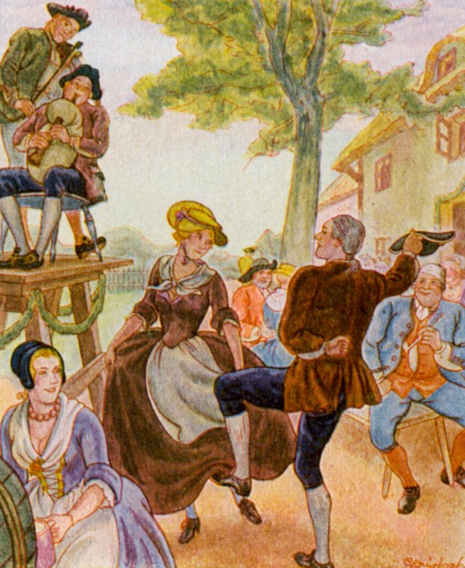 Tanz Unter Der Dorflinde / Danse sous le tilleul du village - Christophe (1856 1945)
