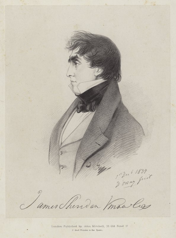 James Sheridan Knowles, dramaturge et acteur irlandais, 1839 - Count Alfred D