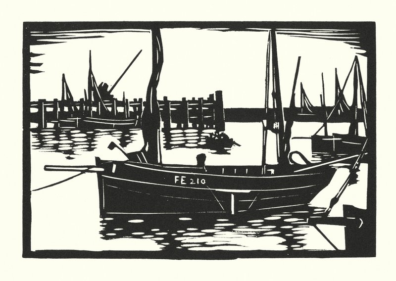 Bateaux de pêche et barges : Chalutier à poutres de Folkestone - Cyril A. Wilkinson