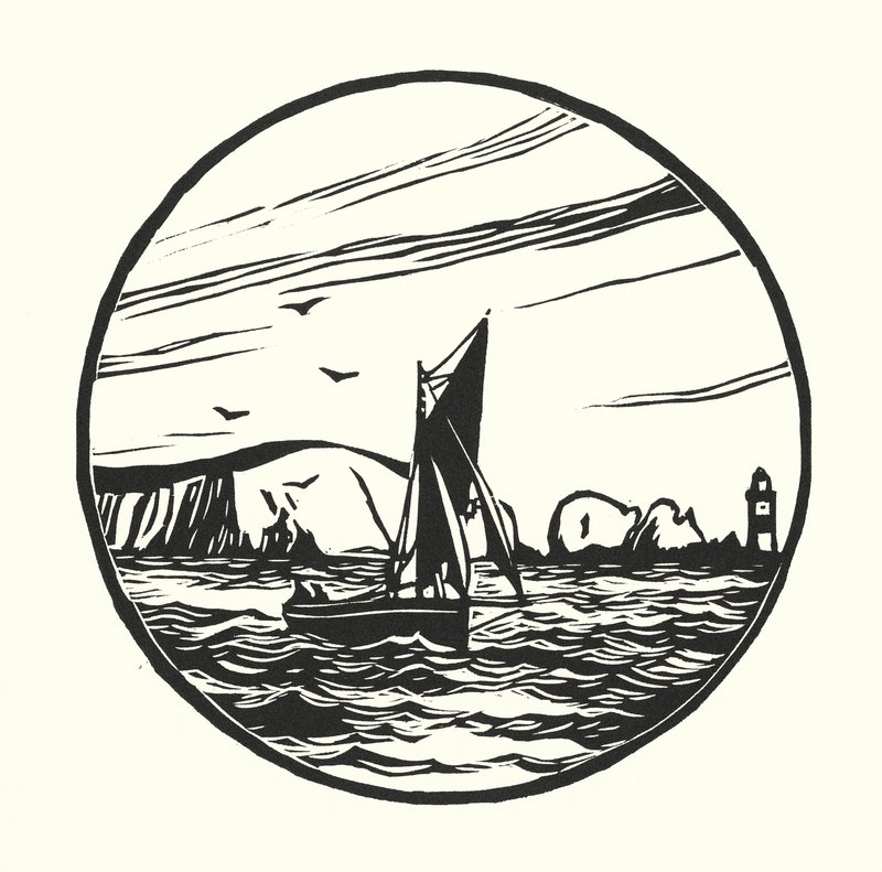 Bateaux de pêche et barges : Itchen Ferry Boat (gravure sur bois) - Cyril A. Wilkinson