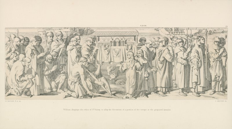 Guillaume montre les reliques de Saint-Valery pour apaiser le mécontentement d