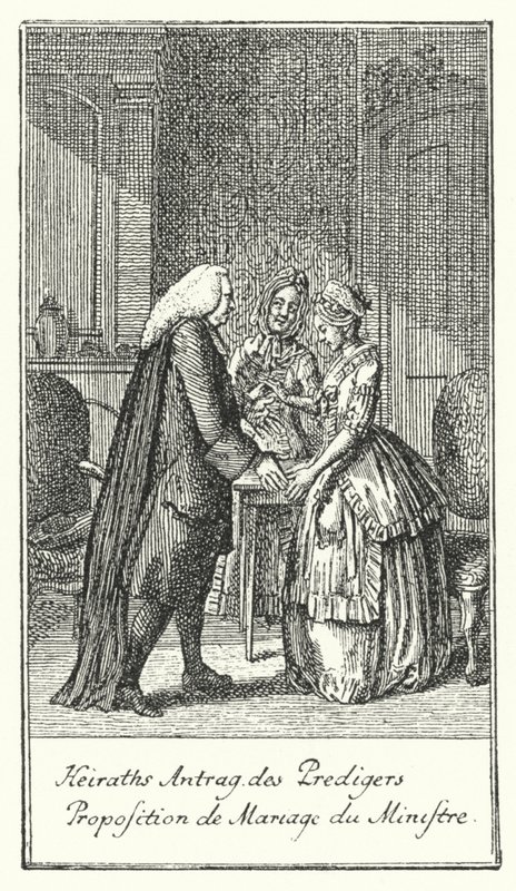 Proposition de mariage du clergyman (gravure) - Daniel Nikolaus (after) Chodowiecki