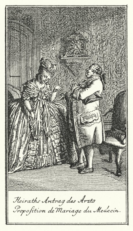 Proposition de mariage du Docteur (gravure) - Daniel Nikolaus (after) Chodowiecki