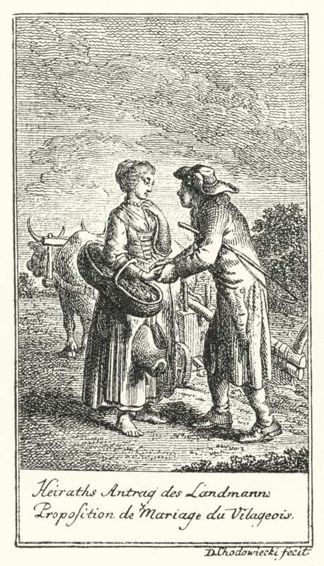 Proposition de mariage du paysan - Daniel Nikolaus (after) Chodowiecki