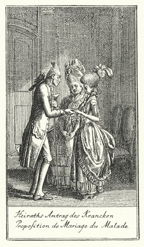 Proposition de mariage du malade - Daniel Nikolaus (after) Chodowiecki