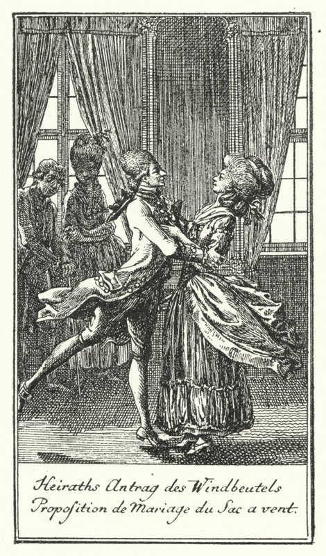 Proposition de mariage du vantard (gravure) - Daniel Nikolaus (after) Chodowiecki