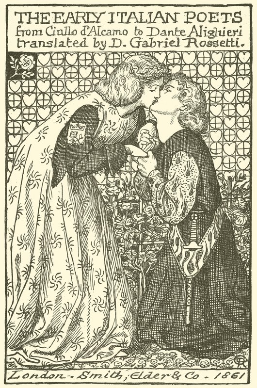 Les Premiers Poètes Italiens, conception pour une page de titre - Dante Gabriel Charles Rossetti