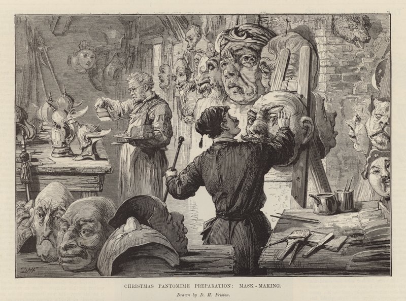 Fabrication de masques pour une pantomime de Noël - David Henry Friston