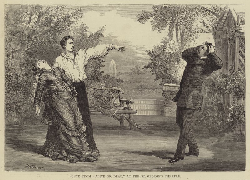 Scène de Vivant ou Mort, au théâtre St George - David Henry Friston