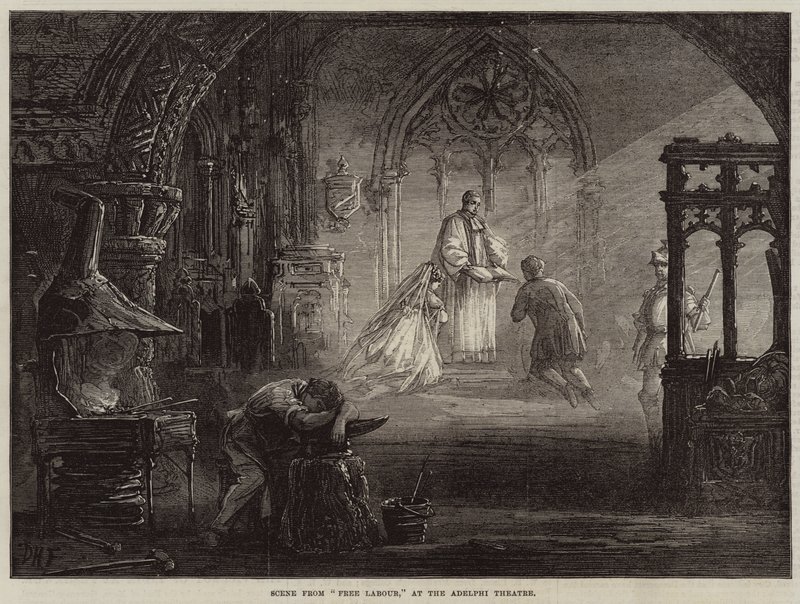 Scène de Free Labour, au théâtre Adelphi - David Henry Friston