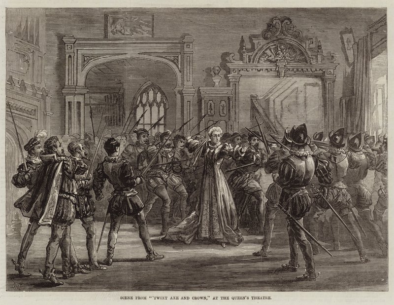 Scène de Twixt Axe and Crown, au Queen