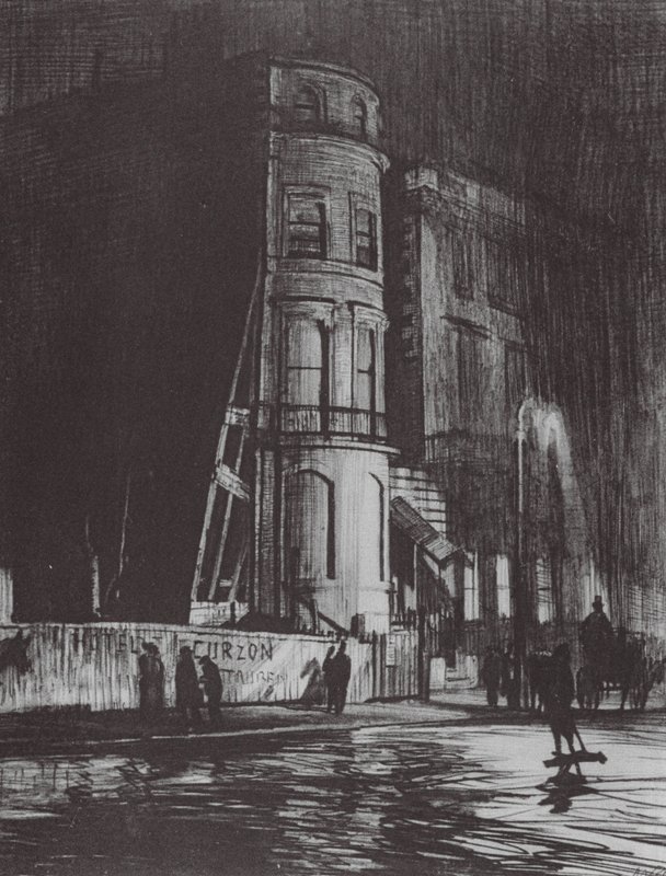 Londres : Piccadilly-Nuit, Le Savile Club - David Muirhead (after) Bone