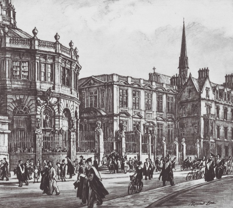 Oxford : Degree Day (litho) - David Muirhead (after) Bone