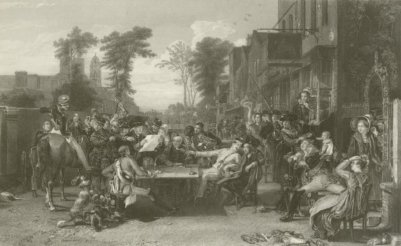 Les pensionnaires de Chelsea lisant la Gazette de la bataille de Waterloo - David Wilkie