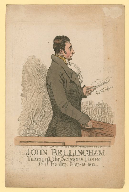 John Bellingham, pris à la Sessions House, Old Bailey, 15 mai 1812 - Denis Dighton