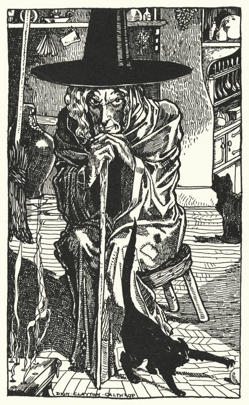 La sorcière elle-même (gravure) - Dion Clayton Calthrop