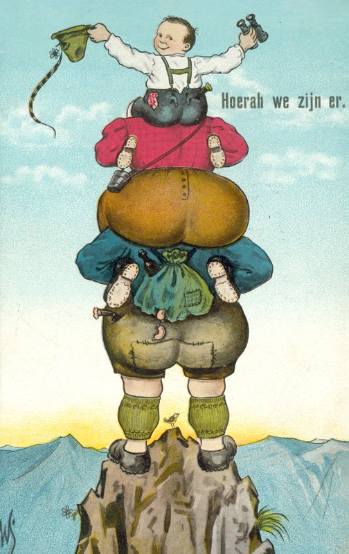 Hourra, nous y sommes ! (lithographie couleur) - Dutch School