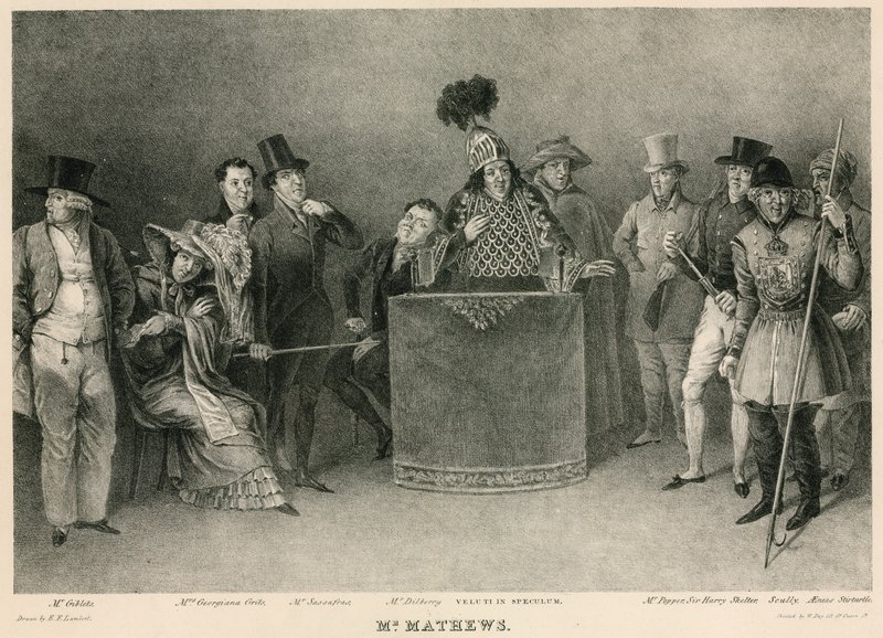 M. Mathews : portraits de lui dans ses différents personnages dans le divertissement appelé Invitations - E.F. Lambert