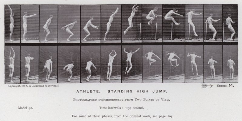 La Figure humaine en mouvement : Athlète, saut en hauteur - Eadweard Muybridge