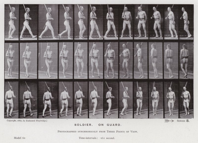 La Figure Humaine en Mouvement : Soldat, en garde - Eadweard Muybridge