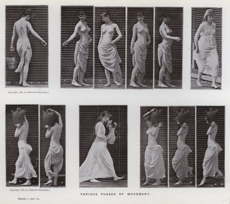 La figure humaine en mouvement : Diverses phases de mouvement - Eadweard Muybridge