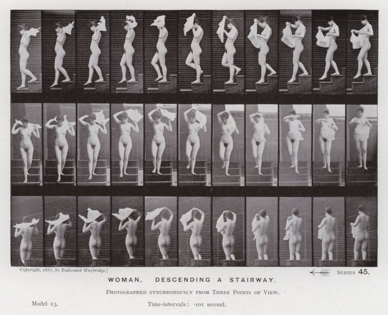 La Figure Humaine en Mouvement : Femme, descendant un escalier - Eadweard Muybridge