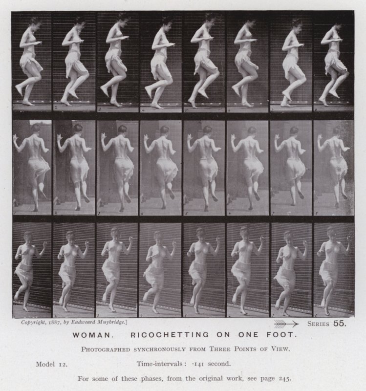 La figure humaine en mouvement : Femme, ricochettant sur un pied - Eadweard Muybridge