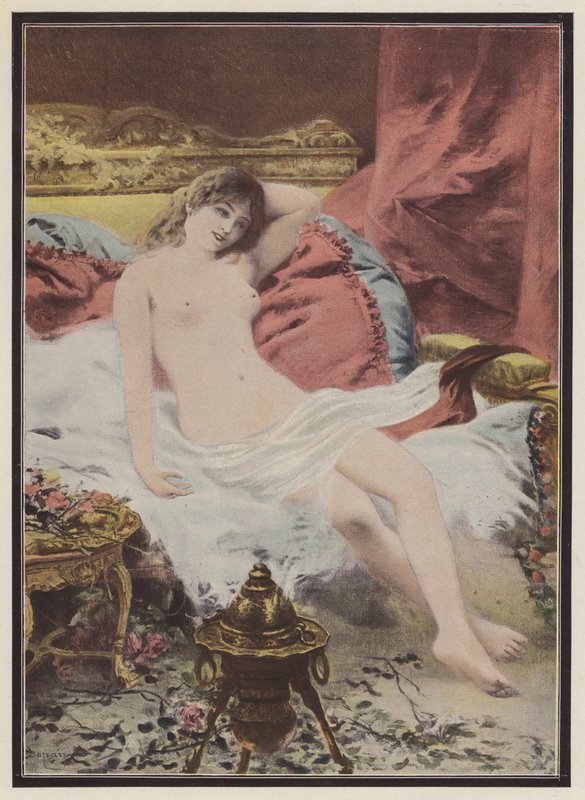 Délire, femme assise sur un canapé - Edmond Louis Dupain