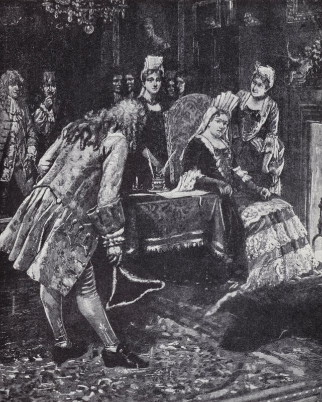 Le duc et la duchesse de Marlborough tombant en disgrâce auprès de la reine Anne - Edmund Blair (after) Leighton