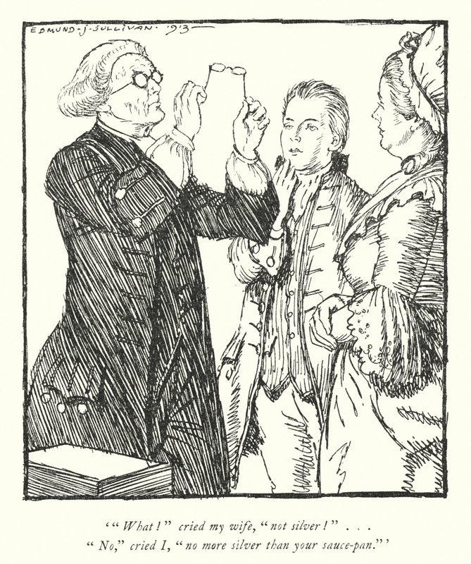 Illustration pour Le Vicaire de Wakefield par Oliver Goldsmith (lithographie) - Edmund Joseph Sullivan