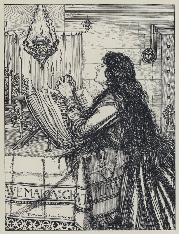 Illustration de Tennyson pour A Dream of Fair Women and Other Poems - Edmund Joseph after Sullivan