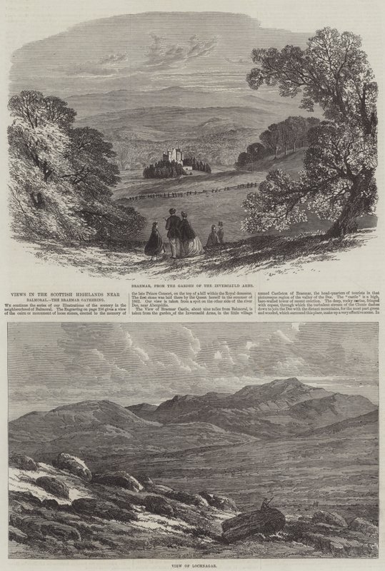 Vues des Highlands écossais près de Balmoral, le rassemblement de Braemar - Edmund Morison Wimperis