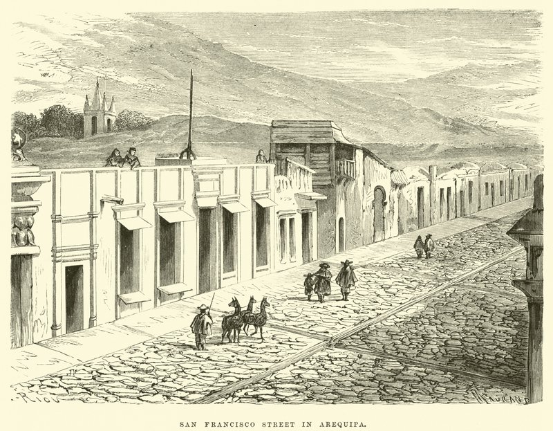 Rue San Francisco à Arequipa - Edouard Riou