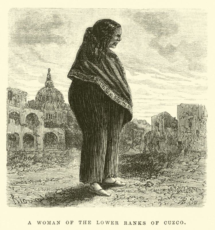 Une femme des classes inférieures de Cuzco (gravure) - Edouard (after) Riou