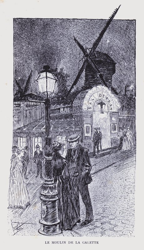 Bohemian Paris: Le Moulin de la Galette (litho) - Edouard Alfred (1875 1954) Cucuel