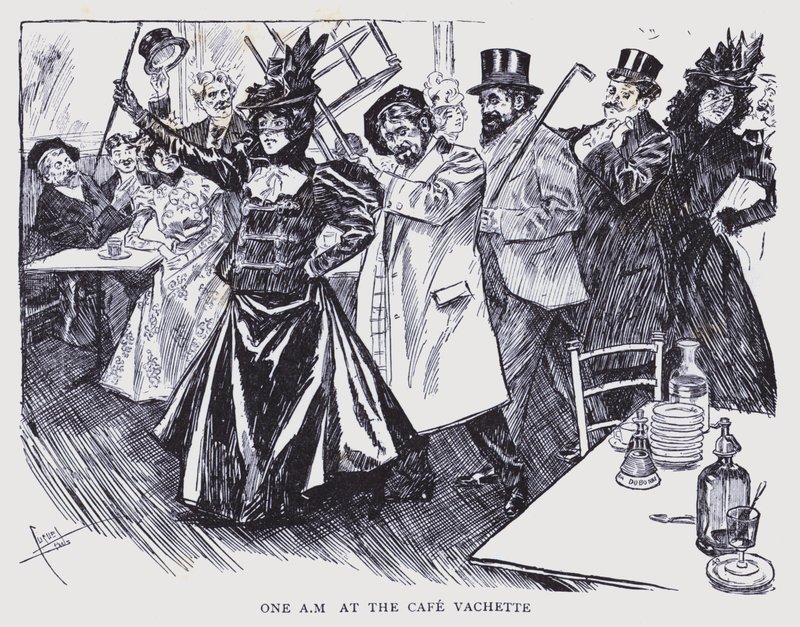 Paris bohème : Un matin au café Vachette (litho) - Edouard Alfred (1875 1954) Cucuel