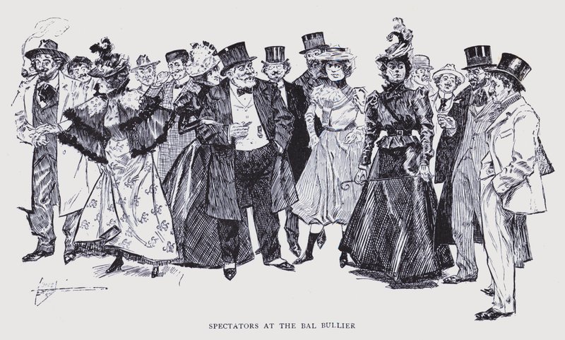 Paris bohème : Spectateurs au Bal Bullier (litho) - Edouard Alfred (1875 1954) Cucuel