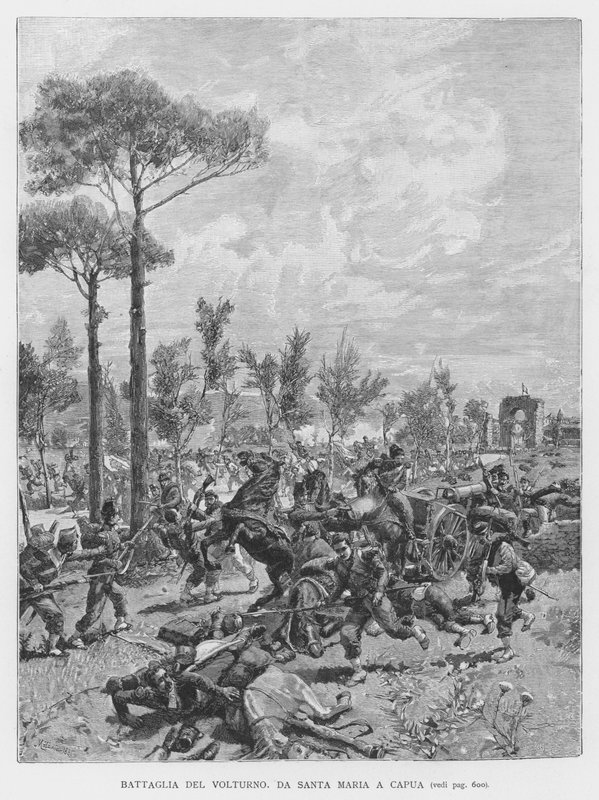 Bataille Du Volturno (gravure) - Edouardo Matania