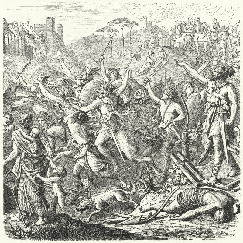 Invasion du territoire romain par les Cimbres, fin du IIe siècle av. J.-C. - Eduard Bendemann