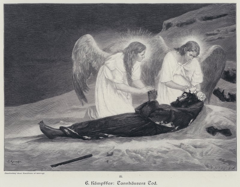 La Mort de Tannhäuser (gravure) - Eduard Kaempffer