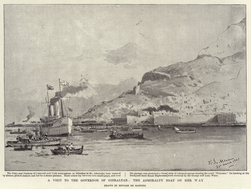 Visite au gouverneur de Gibraltar, le bateau de l