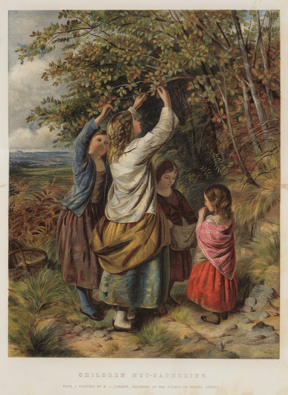 Enfants ramassant des noix - Edward John Cobbett