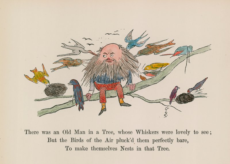 Il y avait un vieil homme dans un arbre, dont les moustaches étaient magnifiques à voir - Edward (after) Lear
