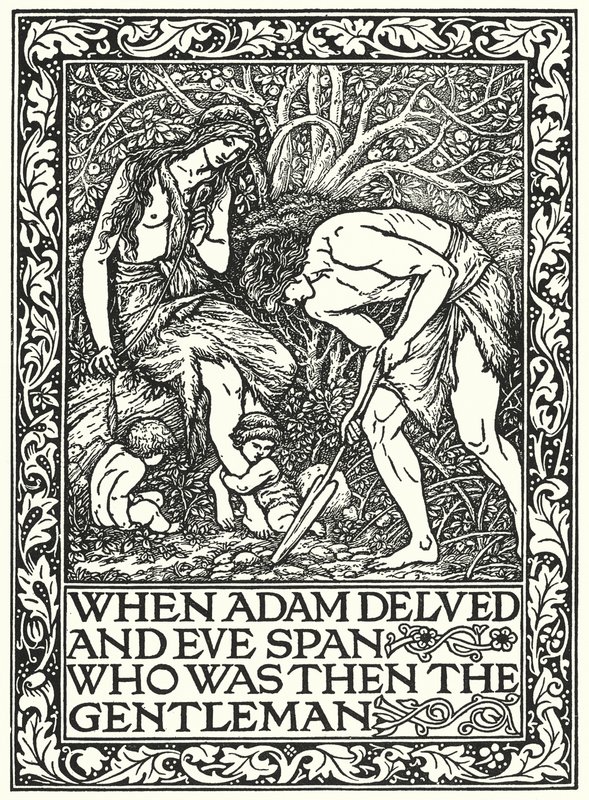 Quand Adam creusait et Ève filait, qui était alors le gentilhomme (gravure) - Edward Coley (after) Burne Jones