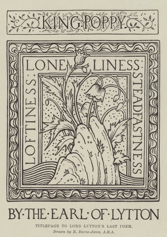 Page de titre du dernier poème de Lord Lytton - Edward Burne Jones